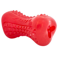 The Rogz Yumz is a robust chew toy that comes in a range of sizes and colours. Its bone shape has profiled surfaces to promote gum massage. Both ends of the chew toy have openings into which small treats can be placed for extra fun and enjoyment as your dog works to extract the treat.