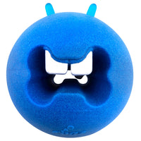 The Rogz Fred Treat ball is a bounce and fetch toy that comes in a range of colours. The bristles on the ball help massage the gums. The ball is also also able to hold treats which helps increase the engagement in play.